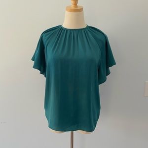 Emerald green butterfly sleeve top NWOT